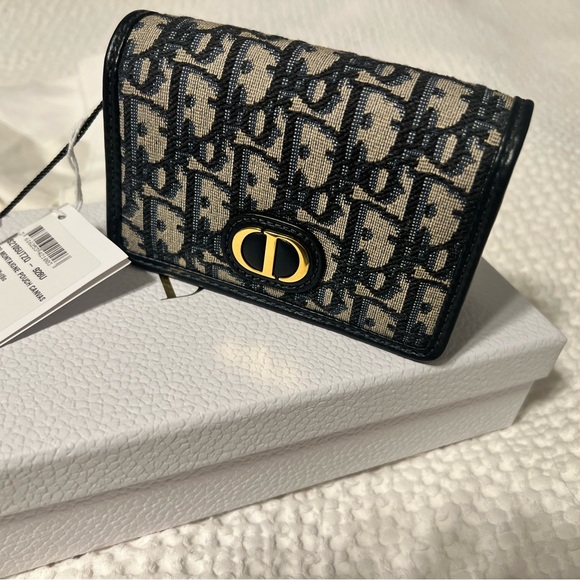Dior 30 Montaigne Nano Pouch Blue Dior Oblique Jacquard (without gold chain) - Picture 4 of 7
